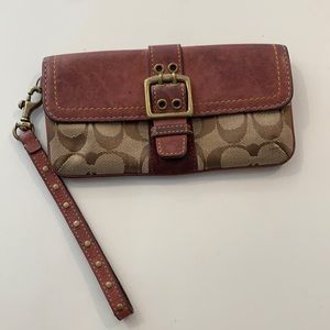 Coach leather wristlet